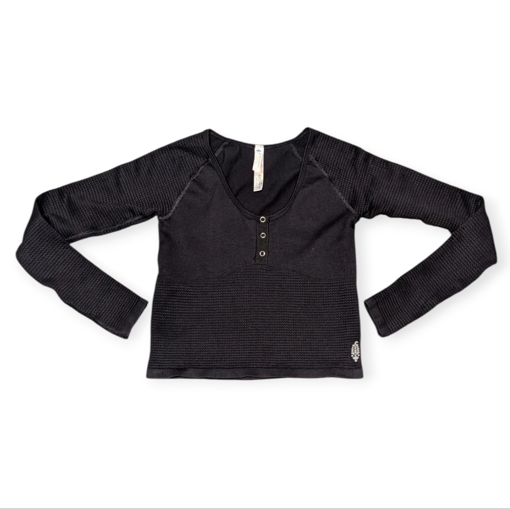 FP Movement by Free People Bail Out Long Sleeve Layer top Black Stretch